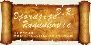 Đorđije Radunković vizit kartica